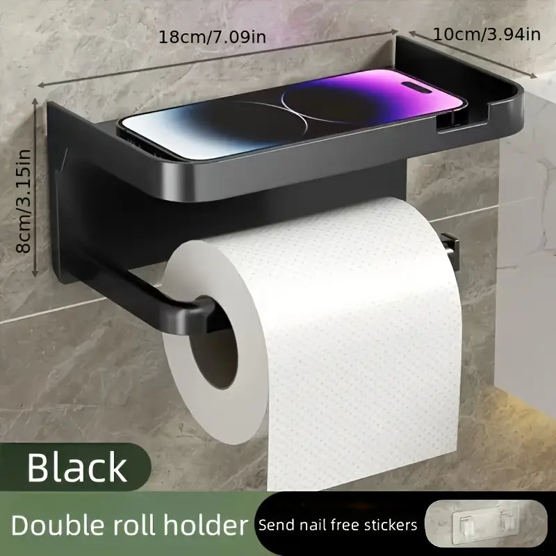 1Pcs Bathroom Restroom Toilet Rack/Tissue Rack, Wall-Mounted Toilet Bathroom Toilet Perforated Face Rack, Toilet Paper Holder