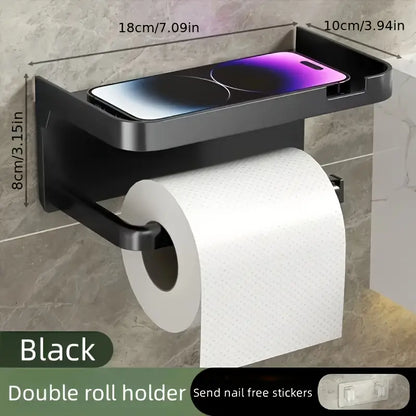 1Pcs Bathroom Restroom Toilet Rack/Tissue Rack, Wall-Mounted Toilet Bathroom Toilet Perforated Face Rack, Toilet Paper Holder