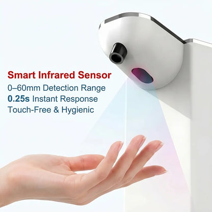 Touchless Automatic Soap Dispenser, USB Rechargeable, 12 Oz Foaming Dispenser with 4 Adjustable Levels, Waterproof Wall-Mounted Smart Soap Pump for Bathroom and Kitchen, Hands-Free Hygiene Home Essential