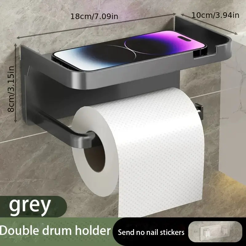 1Pcs Bathroom Restroom Toilet Rack/Tissue Rack, Wall-Mounted Toilet Bathroom Toilet Perforated Face Rack, Toilet Paper Holder