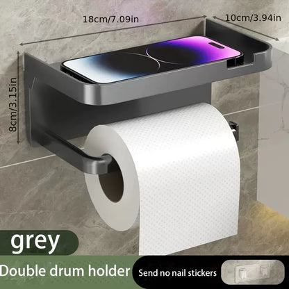 1Pcs Bathroom Restroom Toilet Rack/Tissue Rack, Wall-Mounted Toilet Bathroom Toilet Perforated Face Rack, Toilet Paper Holder