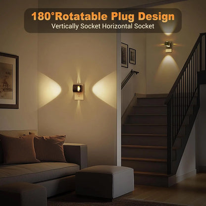 DORESSHOP 180° Rotatable Night Lights Projector, Plug into Wall, Soft Warm Lighting for Hallway, Garden, Party