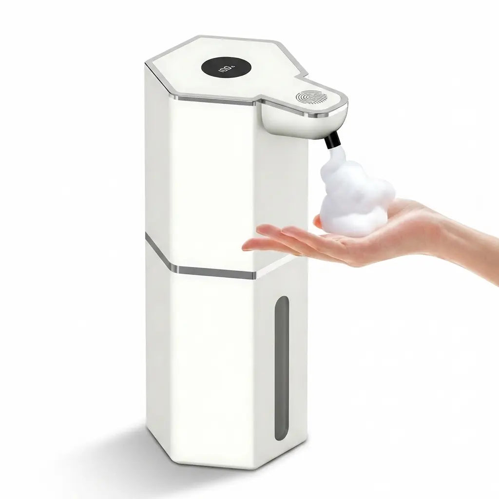 Touchless Automatic Soap Dispenser, USB Rechargeable, 12 Oz Foaming Dispenser with 4 Adjustable Levels, Waterproof Wall-Mounted Smart Soap Pump for Bathroom and Kitchen, Hands-Free Hygiene Home Essential