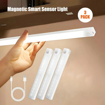6 Pack Motion Sensor & Light Sensor LED Lights Indoor, Magnetic Wireless Closet Lights Battery Powered, 3 Modes under Cabinet Lighting for Stairs, Kitchen, Bedroom, 11.8In Cool White Can Be Used for Various Holiday Surprises Mothersdaygift Tiktokshop