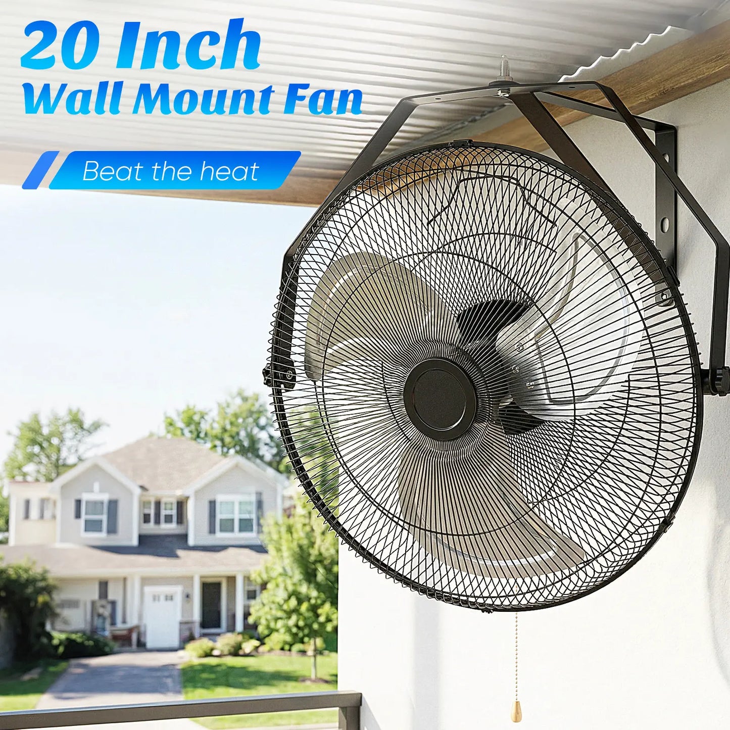 【Mother'Sdaygift】Metal Wall Mount Fan, 3-Speed High Velocity Fan with 3400 CFM, Vertical & Horizontal Adjustable Tilt for Warehouse, Industrial, Greenhouse, Commercial