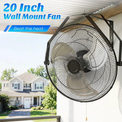 【Mother'Sdaygift】Metal Wall Mount Fan, 3-Speed High Velocity Fan with 3400 CFM, Vertical & Horizontal Adjustable Tilt for Warehouse, Industrial, Greenhouse, Commercial