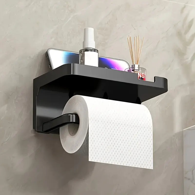 1Pcs Bathroom Restroom Toilet Rack/Tissue Rack, Wall-Mounted Toilet Bathroom Toilet Perforated Face Rack, Toilet Paper Holder
