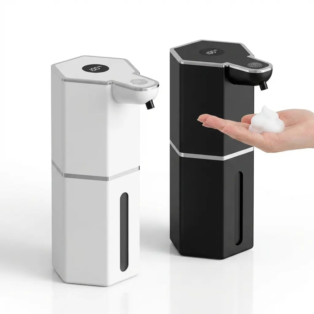 Touchless Automatic Soap Dispenser, USB Rechargeable, 12 Oz Foaming Dispenser with 4 Adjustable Levels, Waterproof Wall-Mounted Smart Soap Pump for Bathroom and Kitchen, Hands-Free Hygiene Home Essential