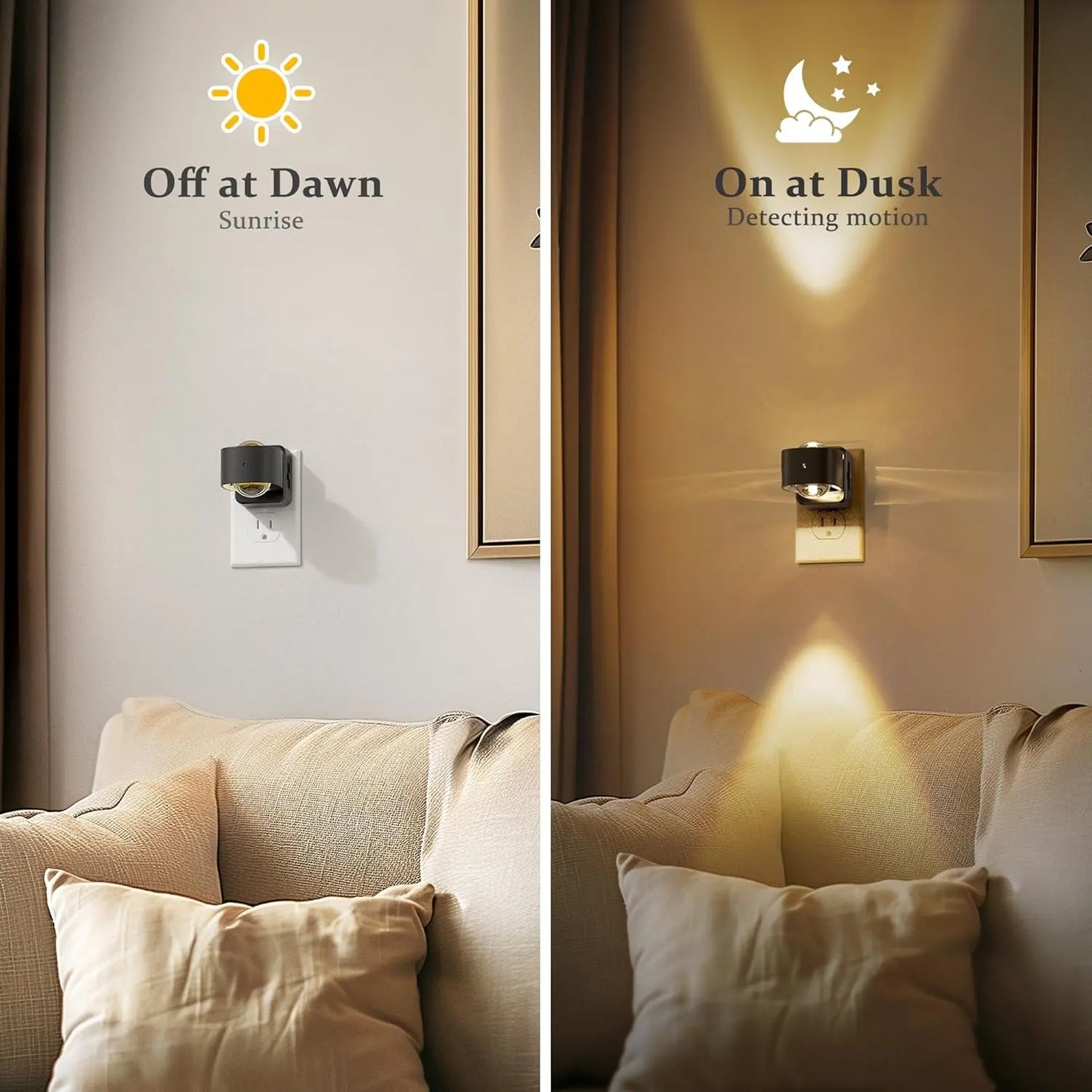 DORESSHOP 180° Rotatable Night Lights Projector, Plug into Wall, Soft Warm Lighting for Hallway, Garden, Party